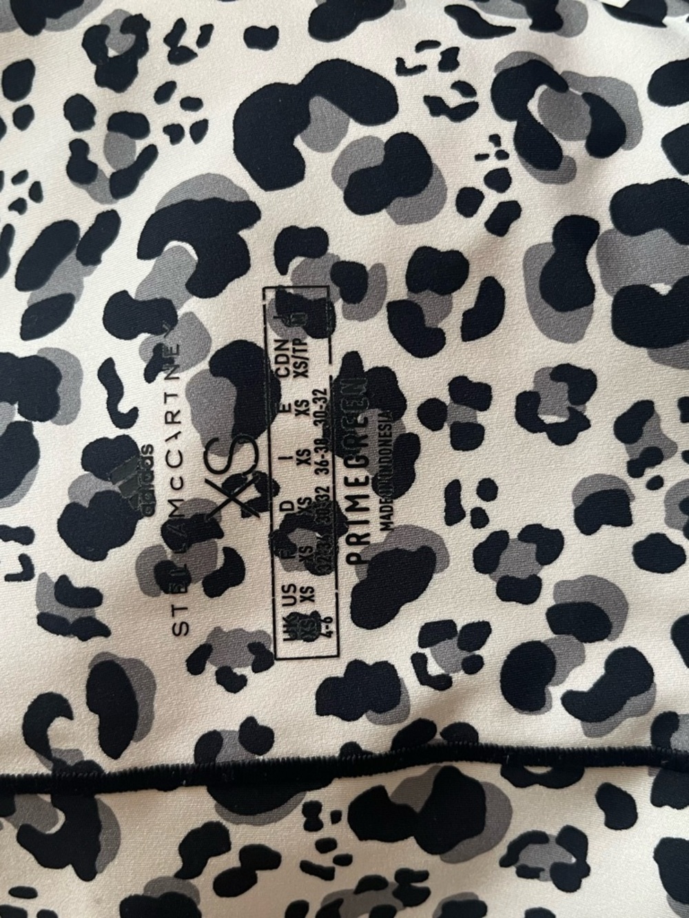 Adidas by Stella McCartney White and Black Leopard Print Leggings - Picture 7 of 8